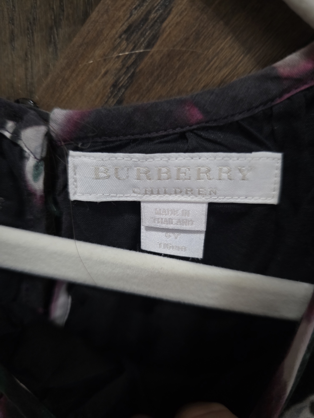 Burberry Girls Floral Tie-Dye Sleeveless Dress in Black, White & Green - Picture 3 of 4